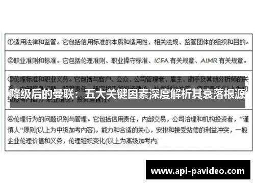 降级后的曼联:五大关键因素深度解析其衰落根源 降级后的曼联:五大关键因素深度解析其衰落根源